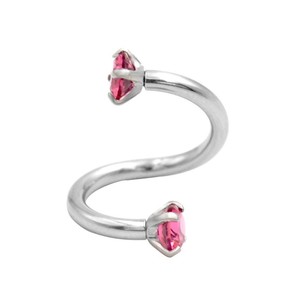 S-Shaped Nose <b>Ring</b> 8-12mm Round Zircon Stainless Steel Prong Setting For Ear Bone Piercing Jewelry - Product Image 4