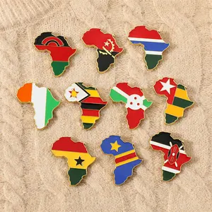 Zimbabue mapa broche insignia solapa Pin Togo Bandera Nacional Ghana Burundi Gambia Malawi Kenia mapa broche