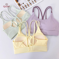 Bra Push up wanita hitam bantalan tetap, Bra olahraga putih dampak tinggi kuning Push up harga rendah kustom grosir