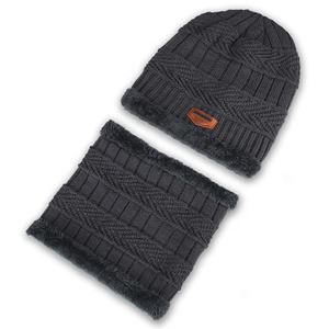 <span class=keywords><strong>MIO</strong></span> Gorro de punto de invierno para hombre y conjunto de protección para el cuello actividad al aire libre grueso cálido gorro de punto a prueba de viento piel dentro de la bufanda conjunto de sombrero - Product Image 5