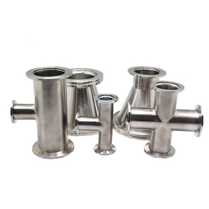 Raccords sanitaires en acier inoxydable poli SS304/ 316L pince serrée croix de haute qualité - Product Image 3