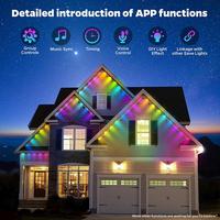 Fabrication de 15M30PCS de lumières de Noël à pixels RGB, lumières LED intelligentes pour l'extérieur, étanches, pour les gouttières, source lumineuse ponctuelle