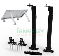 2 Buah Dudukan Modul Surya Aluminium untuk Balkon, Pemasangan Panel Surya 1300mm, Sudut Dapat Disesuaikan, untuk Pagar, Dinding Taman, Rumah, Apartemen