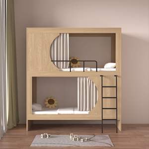 Lit superposé multifonctionnel en métal pleine grandeur, design capsule spatiale, pour dortoir, hôtel, appartement, chambre à coucher - Mobilier commercial moderne - Product Image 2