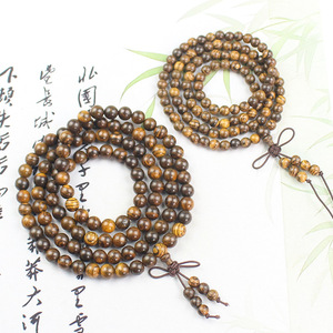 Tiger Skin Sandalwood <b>Bracelet</b> 108 Beads 6 8mm Wooden Beaded Jewelry For Men Women Couples Gift Antiques Hangzhou - Product Image 3