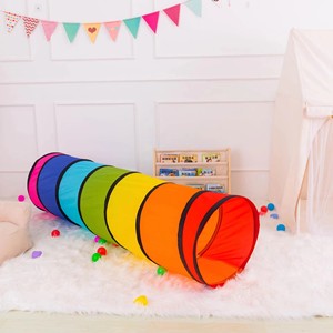 Nuova uscita al coperto gioco colorato <span class=keywords><strong>arcobaleno</strong></span> sensoriale bambini giocano a strisciare per <span class=keywords><strong>tenda</strong></span> Tunnel One Touch pieghevole Pop-up giocattolo per neonati - Product Image 3