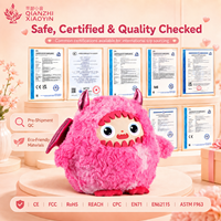 Peluche Monstre Bête Pêche Rose AI avec Ailes de Chauve-Souris, 3 Modèles, Encyclopédie ChatGPT, Clonage Vocal, Mémoire Longue Durée, Plus de 50 Langues, 2.4G