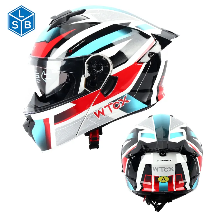 Customized Logo Factory Manufacturer Double Lens Cascos Para Moto Full Face Motorcycle Helmet For Men
