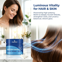 Complément alimentaire WELLBODY Hair Skin Beauty Capsules, biotine, collagène, peptides, complexe de glutathion, hydratation de la peau, capsules éclaircissantes pour la peau