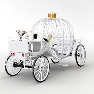 Carruaje eléctrico de calabaza para exteriores, vehículo sin caballos de hierro forjado a mano para parques de atracciones, sitios fotográficos y espectáculos comerciales - Product Image 5