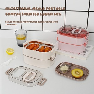 New PP + 304 thép không gỉ đa ngăn Stackable Hộp Ăn Trưa có sẵn trong một loạt các màu sắc an toàn thực phẩm vật liệu - Product Image 5