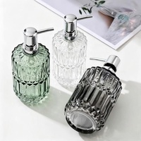 Botol Kaca Silinder Dasar Bulat 500ml dengan Pompa Semprot Kabut Halus untuk Penggunaan Industri Parfum Sabun Cair Sampo Sabun Cuci Tangan Losion