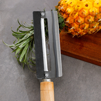 26cm handmatige houten schilmes met hoge koolstofstalen handgreep voor suikerriet en ananas, multifunctioneel