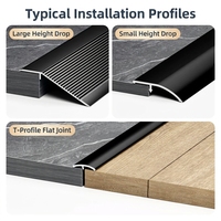 Profilé de transition en alliage d'aluminium pour sols en bois - Bande de transition anodisée durable et résistante à l'eau pour seuils et rampes hauts/bas, largeur 20 mm