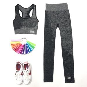 Conjunto <span class=keywords><strong>de</strong></span> yoga sin costuras para mujer, ropa activa para entrenamiento atlético - Product Image 1