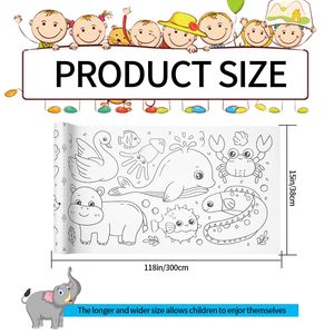 Kinder-Zeichen rolle Mal papierrolle für Kinder, Zeichen papierrolle DIY-Malerei Zeichnung Farbe Füll papier Graffiti-Schriftrolle - Product Image 2