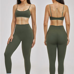 Conjunto de Leggings de Yoga de Dos Piezas para Mujer, Ropa Deportiva de Gimnasio con Sensación de Segunda Piel de Alta Calidad, Logotipo Personalizado - Product Image 1
