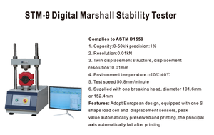 STM-9 цифровой тестер стабильности Marshall с ЖК-дисплеем и MC Mark Lab, прибор для испытания на устойчивость асфальта битума Marshall - Product Image 2