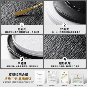 Melamine Steak <b>Plate</b> Round Rock Pattern Commercial Use For Western Cuisine And Party - Product Image 5