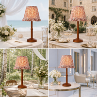 Lampe de table en bois de style japonais, fraîche et romantique, avec motif de fleurs roses, pour salon, chambre à coucher, bureau, lampe haut de gamme