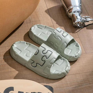 Claquettes pour hommes en EVA, semelle épaisse, légères, confortables, noires, grises, kaki, blanches, à une bride, pour l'été, la maison, le sport, la douche, talon de 3 cm, pour adultes - Product Image 5