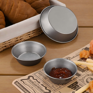 Retro Metal Dipping Sauce Bowls - <strong>Stackable</strong> Stainless Steel Ramekins for Ketchup, Sushi &amp; Appetizers - Product Image 4
