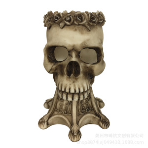 Skull Resin <b>Vase</b> With Light And Bottom For Home Decor Halloween Gift Flower Arrangement Eclectic Style - Product Image 5