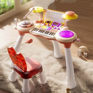 Mesa de Juego Multifuncional con Piano y Batería para Niños, con Micrófono y Efectos de Luz, Educativa para Niños Pequeños - Product Image 2
