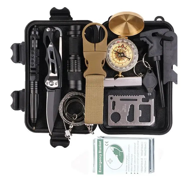 Camping Tactical Tool Bush craft Erste-Hilfe-Überlebens kit Multifunktions-Outdoor-Werkzeuge Gear Kit