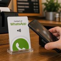 Carte de commentaires Google avec code QR programmable, NTAG213 NFC 13,56 MHz, étanche et résistante aux intempéries