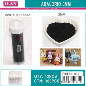 Perline Nere ILAN da 3mm per Creazione di Gioielli, 12 Pezzi per Tubo - Product Image 3