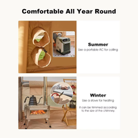 Tente de camping familiale durable en toile de coton de 12 mètres carrés, résistante aux intempéries, réfléchissante au soleil, à double couche