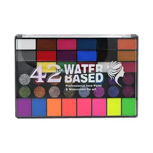 Festival Art case 42 colores Neon Make up Kids Kit de pintura facial profesional a base de agua Face Body Paint Palette