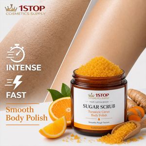 Exfoliante Corporal de Leche de Limón y Granada Marroquí, Exfoliante Facial y Corporal con Aroma a Árbol de Té y Café, Fórmula Lista para Usar - Product Image 1