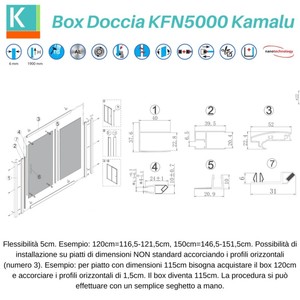 Kamalu KFN5000NS Moderna Porta Doccia Senza Telaio 100cm con Vetro Opaco Scorrevole e Telaio in Acciaio Inox e Alluminio per Bagni e Hotel - Product Image 3