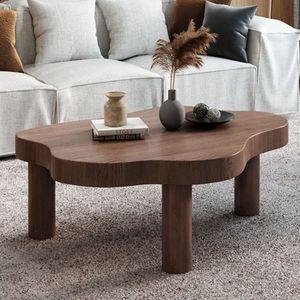 云形多功能实木茶几北欧风格简约现代小客厅餐桌 - Product Image 1