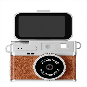 S163 Mini <b>Camera</b> Pendant Flip Screen Stylish Multi Filters With <b>Flash</b> Color Options Fashion Necklace Eco Data Cable - Product Image 1