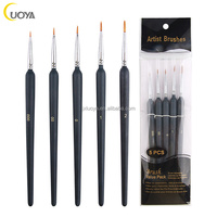 Miniatur cat seni seniman, 5 Pcs/set rambut nilon Detail halus untuk lukisan seni