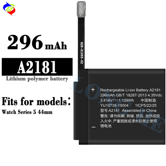 Smart Watch A2181 Battery Replacement for Apple Watch Series 5 44mm SE 44mm A2181 Battery