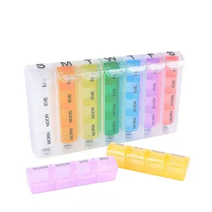 Pill Box Organiser Dosette Box 7 Days Morning Noon Evening Night Portable 7 Days 4 Compartments For Medication Box For On The Go