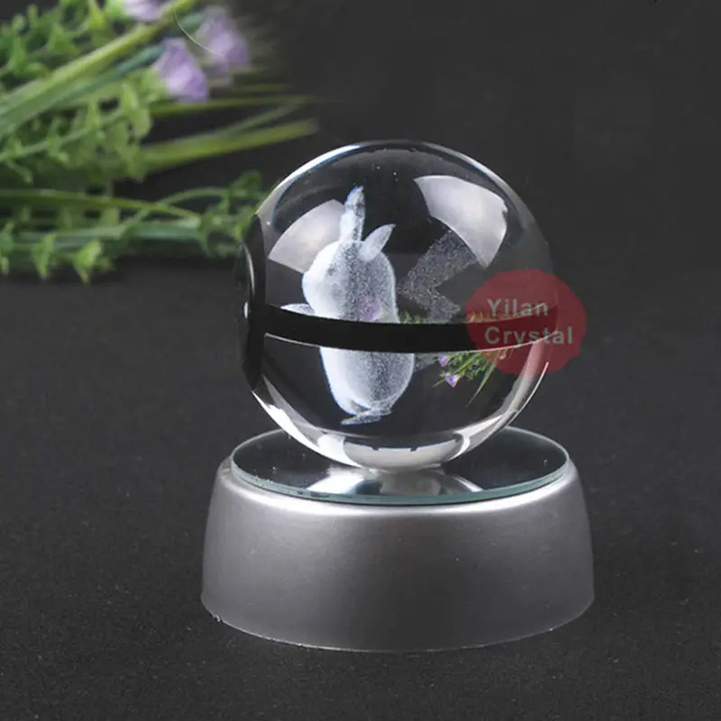 Custom Totaal K9 Crystal Ball 3d Laser 50Mm Pokeball Speelgoed Kids Gift Souvenir