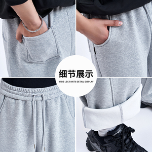 Pantalones casuales para hombres, pantalones elásticos de cintura alta, lona ligera, patrón recto, Parte delantera plana, tipo de cintura media - Product Image 6