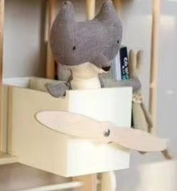 Hildreny-Soporte de madera para estantería, patrón de estilo aeroplano - Product Image 4