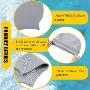 En stock – Bonnets <span class=keywords><strong>de</strong></span> <span class=keywords><strong>bain</strong></span> en <span class=keywords><strong>silicone</strong></span> <span class=keywords><strong>de</strong></span> qualité alimentaire imprimés, 55g, écologiques, doux, confortables, plats, personnalisables pour dreadlocks (hommes) - Product Image 5