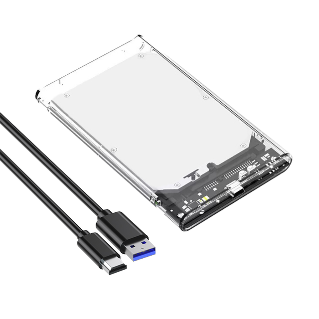 White Plastic Solidity 2 5 Inch USB 3.1 Mobile HDD Enclosure for External Reading Desktop Laptop SSD