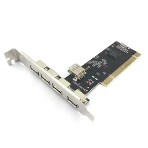 PCI to USB 2.0 플러그 앤 플레이 드라이브 무료 데스크탑 내장 4 + 1 어댑터 카드 USB 확장 카드