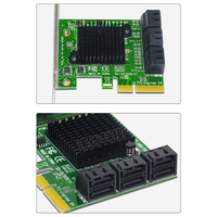 Zhenzloong-tarjeta de expansión SATA, 6 puertos, conector SATA 3,0 a PCI-E PCIe X4 4X, adaptador de 6Gbps para PC, disco duro IPFS
