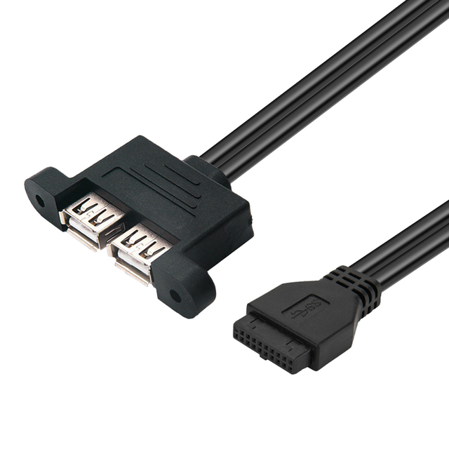 Dual Usb 3.0 Panel Mount Type a Female to Ide 20pin Motherboard Header Panel Mount Data Cable