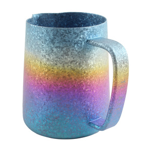 Pichet à mousse de lait en titane pur de qualité supérieure avec finition effet cristal de glace, 450 ml, dégradé de couleurs, pour café latte art - Product Image 2