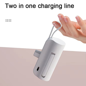 Charge d'urgence câble intégré Mini 5000mAh <span class=keywords><strong>batterie</strong></span> <span class=keywords><strong>externe</strong></span> de secours Portable universel Type C Power Bank avec lanière - Product Image 4